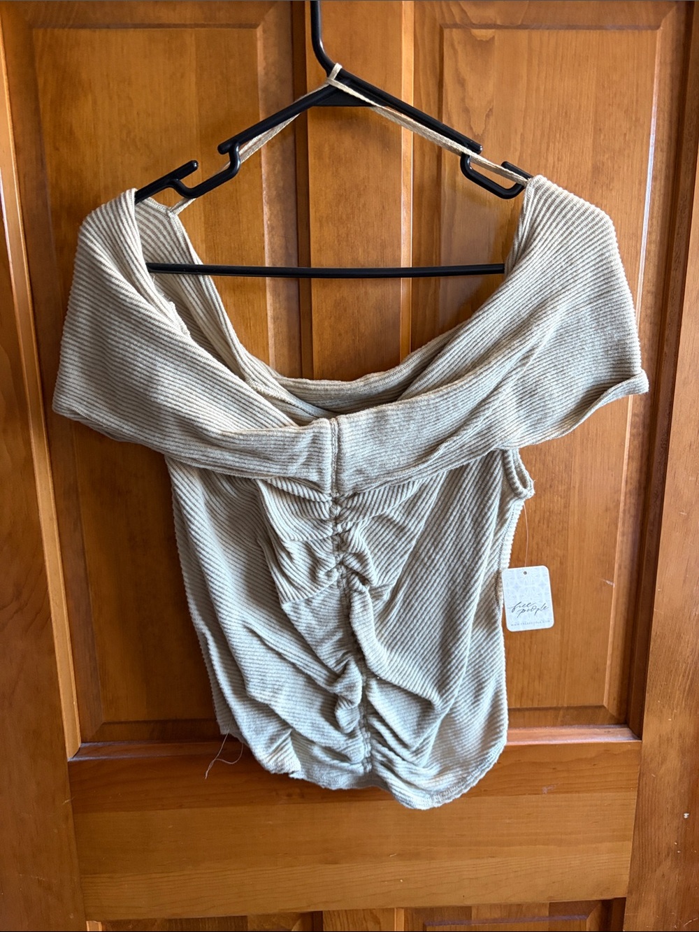 Free People Off-Shoulder Ruched Women's Top in Green